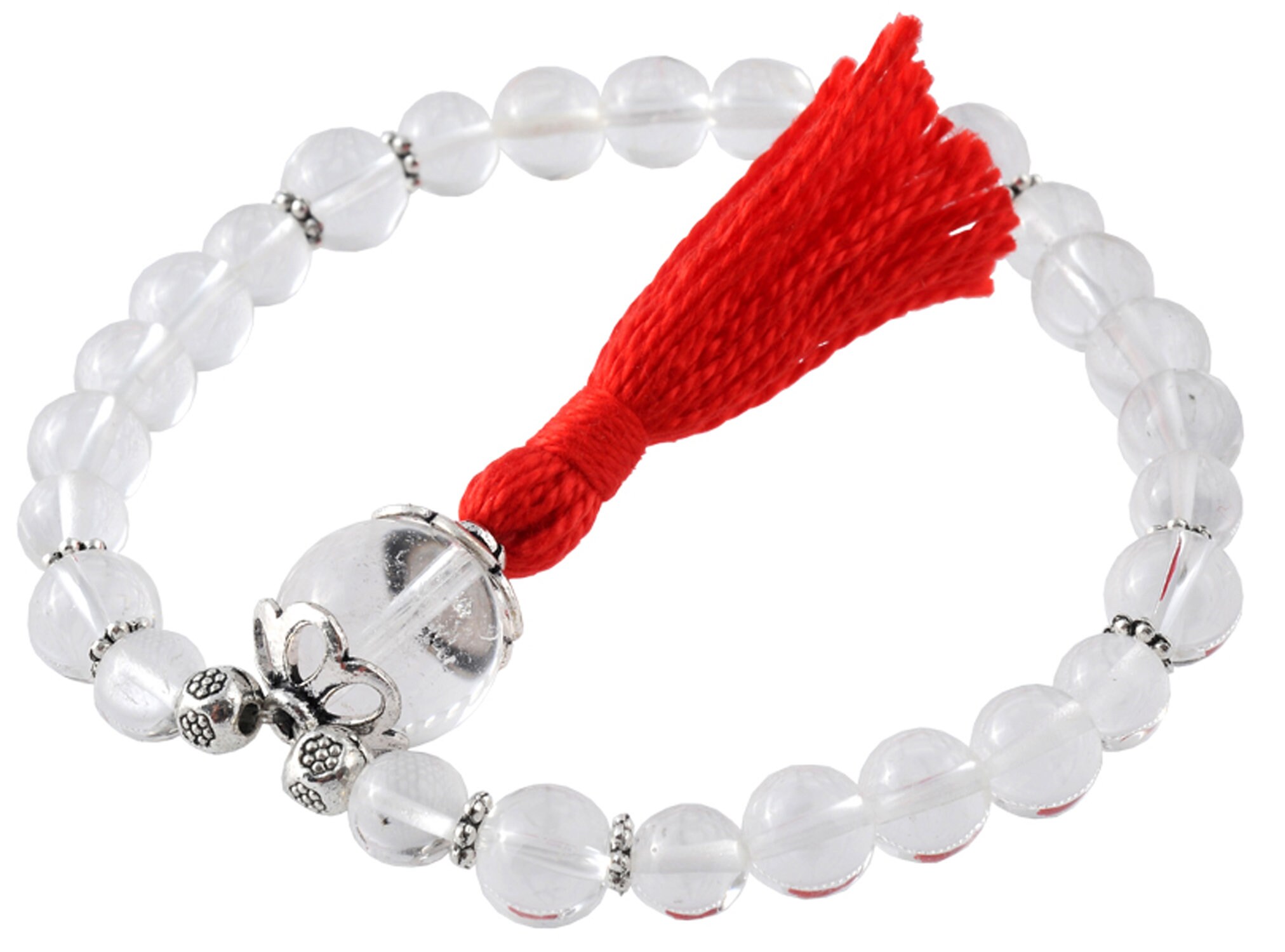 Mala 27 Perles Cristal de Roche & Argent