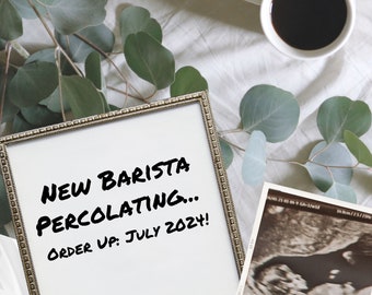 Editable Baby Announcement Coffee Themed Template