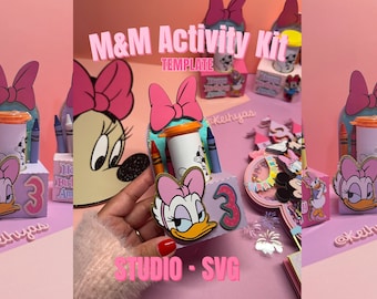 M&M Activity Kit Template, Candy Treat Box, Chocolate box, Cricut File, Silhouette Studio File, Party favor Templates, Craft Digital Files