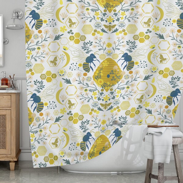 Yellow Shower Curtain Etsy