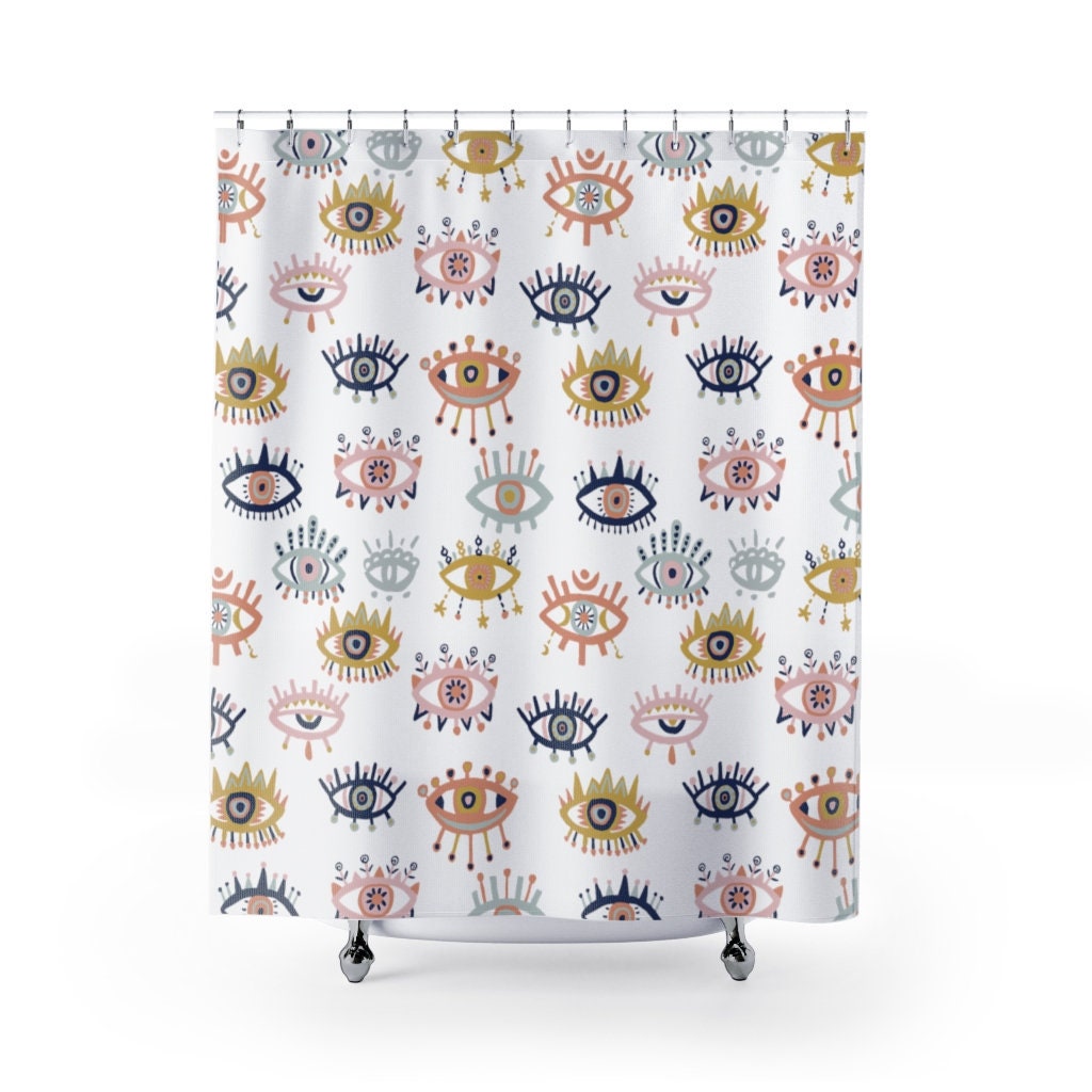 Hamsa Evil Eyes Spirit Shower Curtain Hippie Bathroom Decor - Etsy