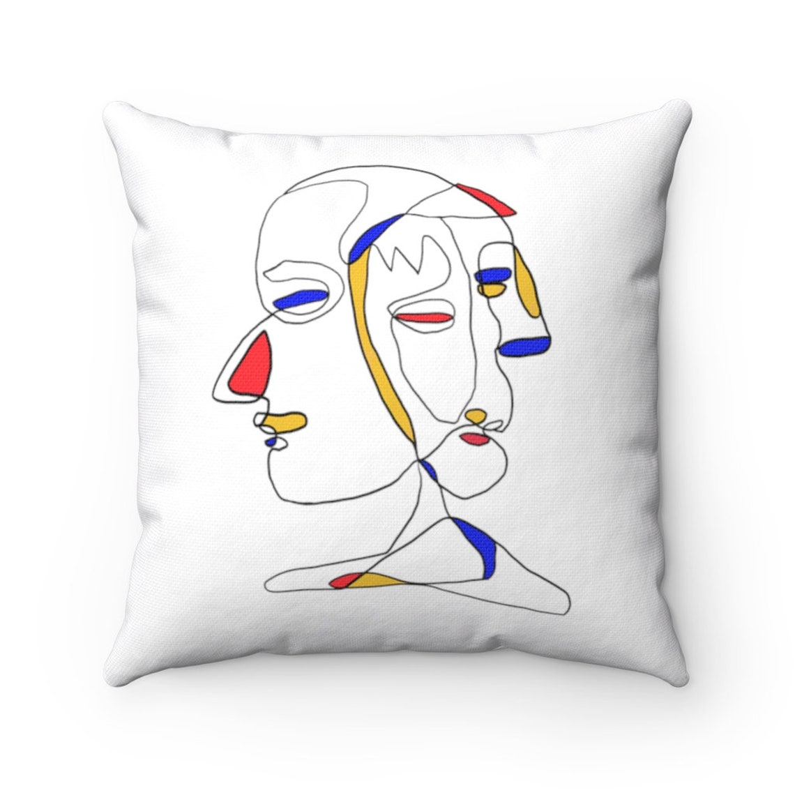 Abstract Face Pillow Modern Art Pillow Boho Single Line Art Etsy UK