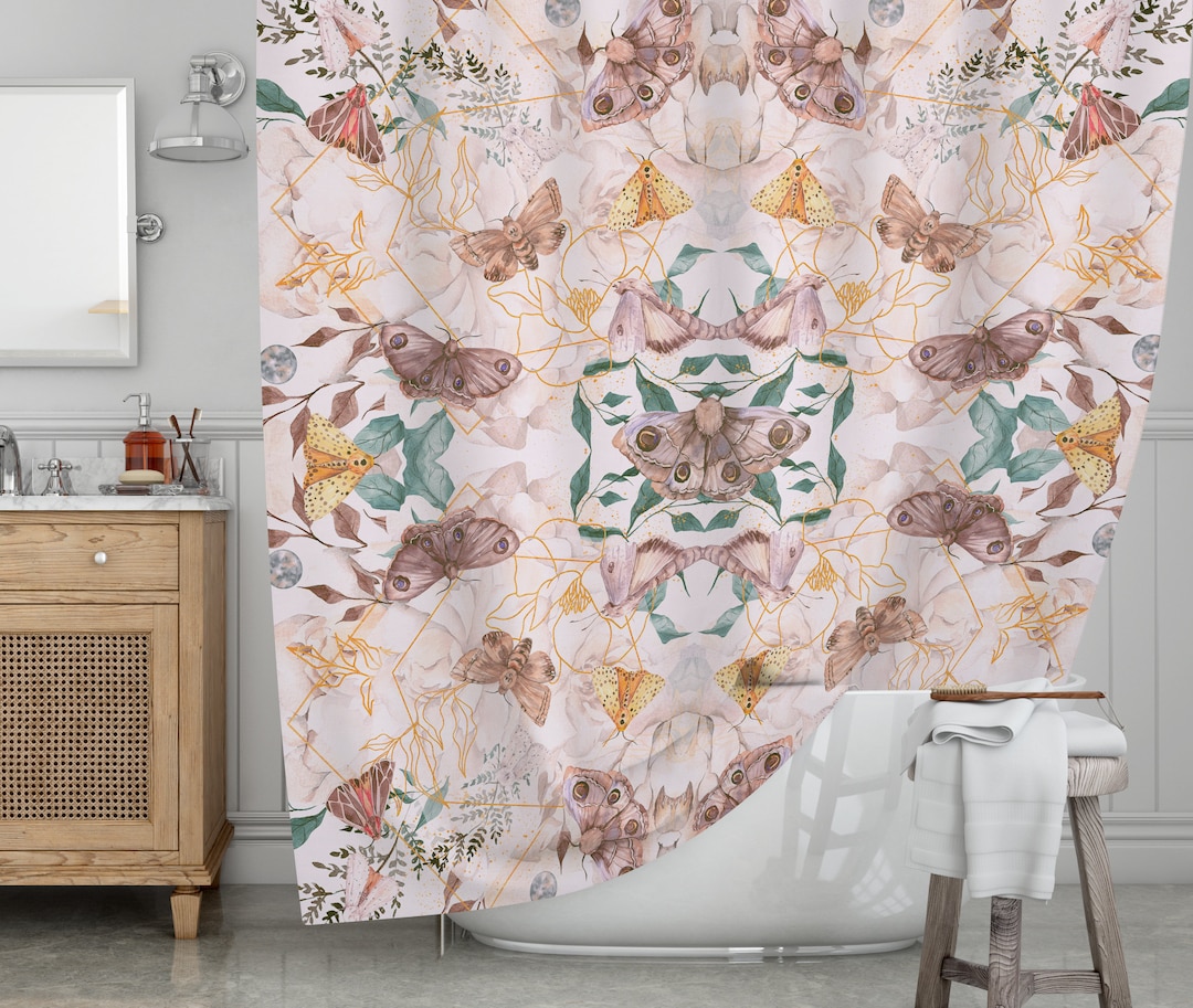 Moth Shower Curtain Moths Shower Curtain Moth Decor - Etsy Italia