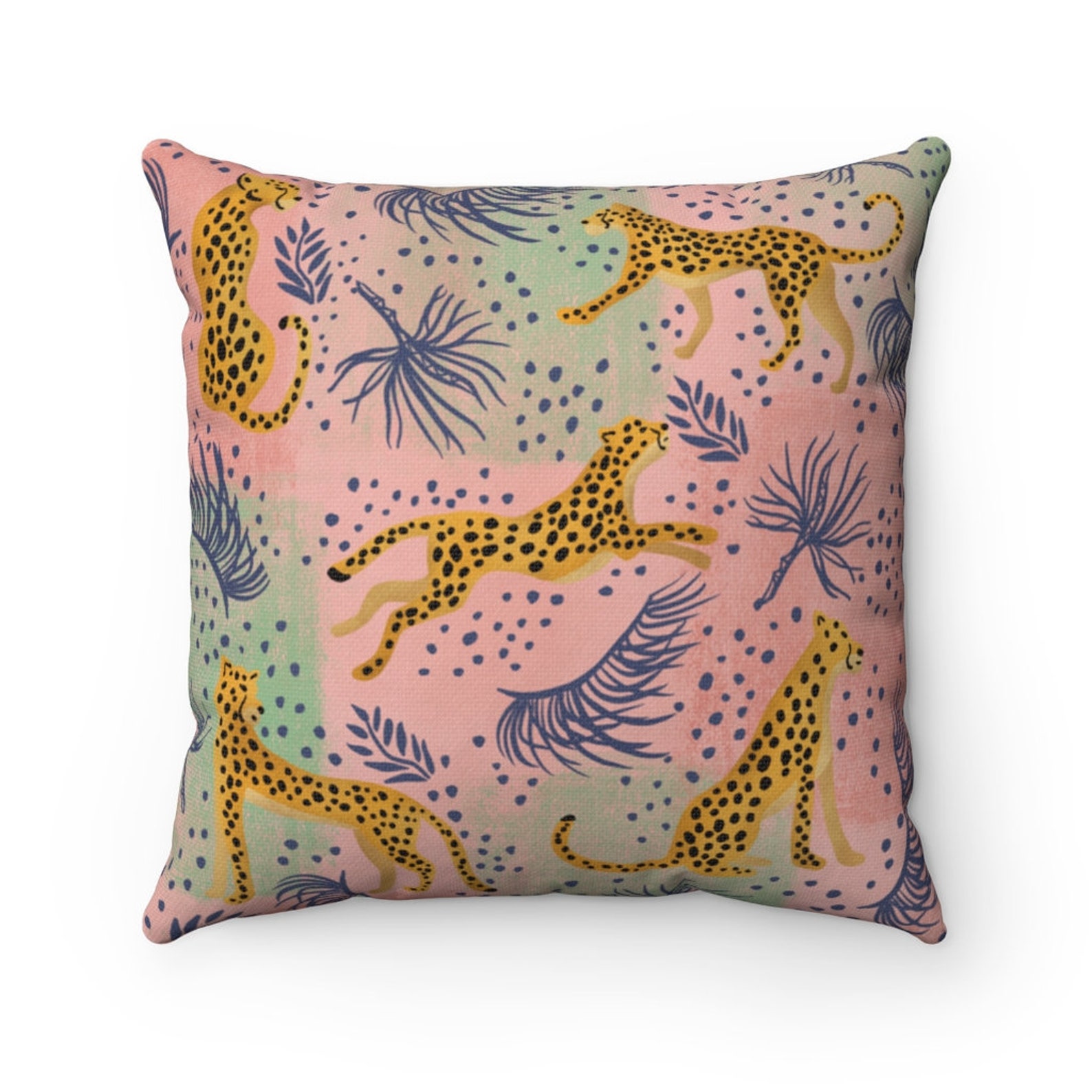 Almohada de guepardo estampado de leopardo decoración de la | Etsy