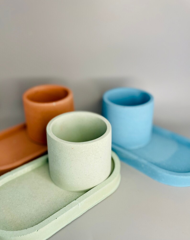 Oval Concrete Jewelry Tray Cement Trays Candle Holder Concrete Etsy