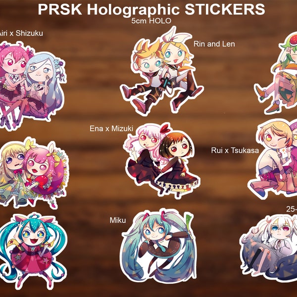 Project Sekai Colourful Stage Vocaloid girl HOLO STICKERS (WxS and Nightcord at 25:00) PRSK