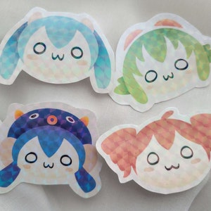 Adesivi olografici antigraffio Miku, GUMI, Teto e Otomachi Una