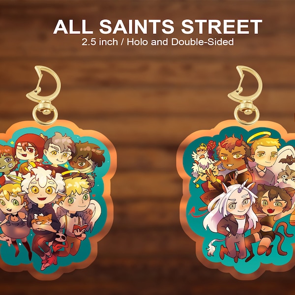 All Saints Street keychain double sided