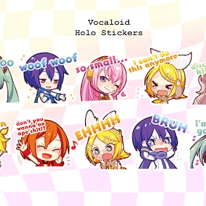 10 PACK Adesivi olografici antigraffio colorati del personaggio Vocaloid di Project Sekai Stage