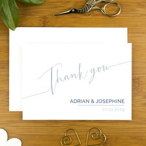 Hochzeit Dankeskarten, Verlobungskarten, personalisiert, 25-jähriges Jubiläum, Verlobungskarten, moderne Kalligraphiekarten