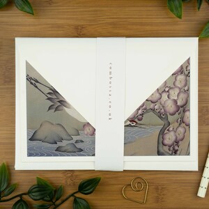 Carte d'anniversaire de luxe pour elle, carte imprimée kimono japonais, cadeau imprimé grue, paquet de cartes de voeux artistiques, carte oiseau pour amateur d'art, personnalisée image 4