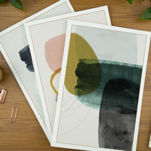 Pack de cartes de voeux d'art abstrait, jeu de cartes d'art moderne, parfait pour toutes les occasions.