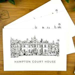 Hampton Court House, Hochzeitskarte, Hochzeitskarte, Danksagung für Hochzeitspaare, Danksagungskarte für Hochzeitsgäste, Danksagung, A6 Postkarten.
