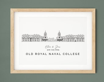 Old Royal Naval College Print: Personalised Wedding Venue Illustration