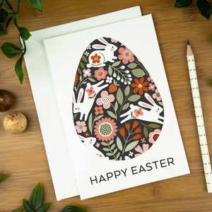 Osterkarte, Frohe Ostern Karte, Osterkarten Pack, Osterkarte Hase, Osterkarte für Enkelin, Kunstdruck retro, Kunstdruck Karte für Weihnachten