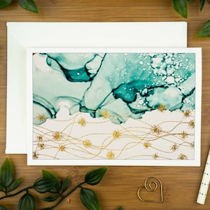 Carte d'anniversaire de luxe, carte de voeux artistique, cartes de correspondance uniques pour maman, cadeau d'art moderne pour ami, cartes de remerciement pour correspondant, personnalisées