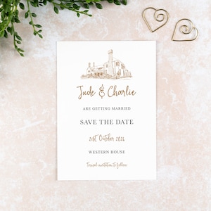 Western House Hotel Save the Date Card: Venue Illustration