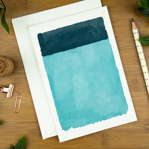 Farbblock für Sie, blauer Kunstdruck für Ihn, Grußkarte abstrakte Kunst, Grußkarte Geschenkset, Geburtstagskarte Luxus für die Frau