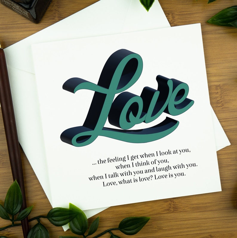 Valentines card for her, valentines day card for him, 1st anniversary card for husband, anniversary card for wife, boyfriend birthday card. image 1