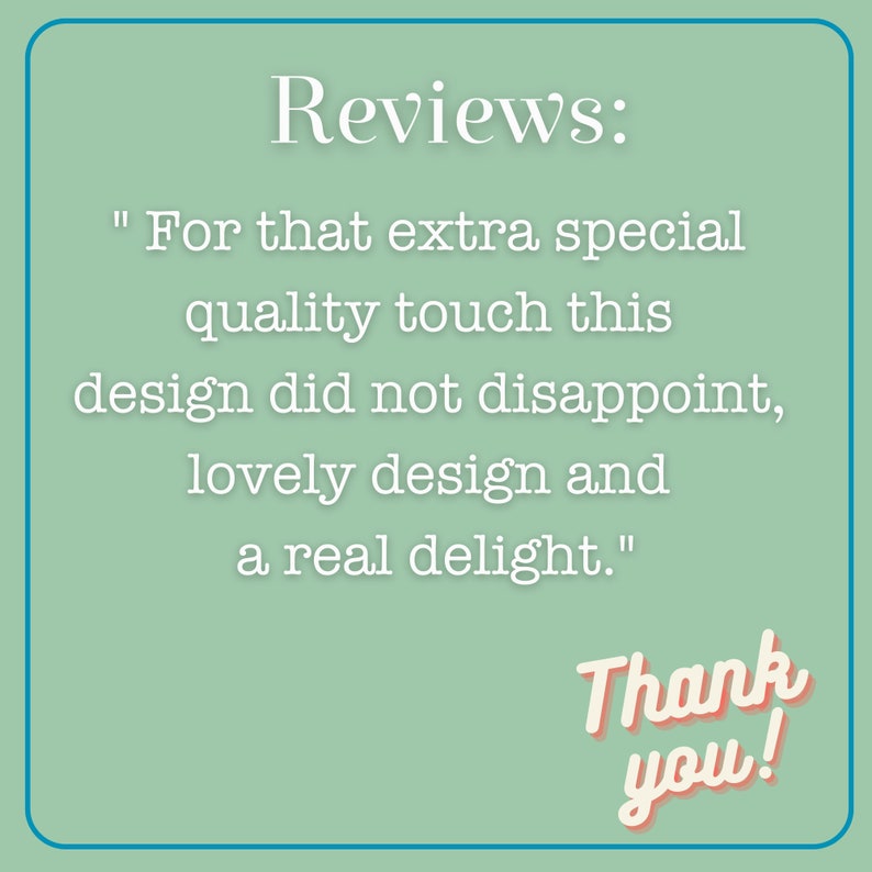 Reviews: For that extra special quality touch this design did not disappoint, lovely design and a real delight.