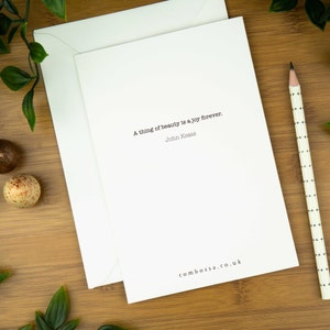 "A thing of beauty is a joy forever.' Keats. Quote on the back of the Easter card.