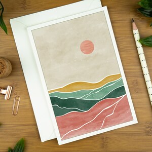 Abstrakte Kunst Grußkarte, personalisierte Aquarell Notizkarte für Sie, Boho Geburtstagskarte für Freund, Dankes-Karte für Bestie.