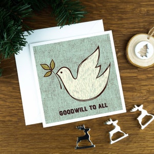 Die Friedenstaube Weihnachtskarte für Mama, Christliche Weihnachtskarte für Familie, Weihnachtskarten 2024 für Freunde, Goodwill zu allen Karten.