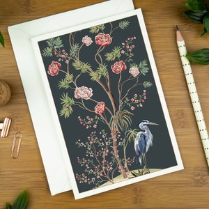 Luxus Grußkarte, Vogel Geburtstagskarte für Sie, Kunstkarten Geschenk für Mama, Chinoiserien Dankeskarten, Baumdruck Grußkarte, Personalisiert