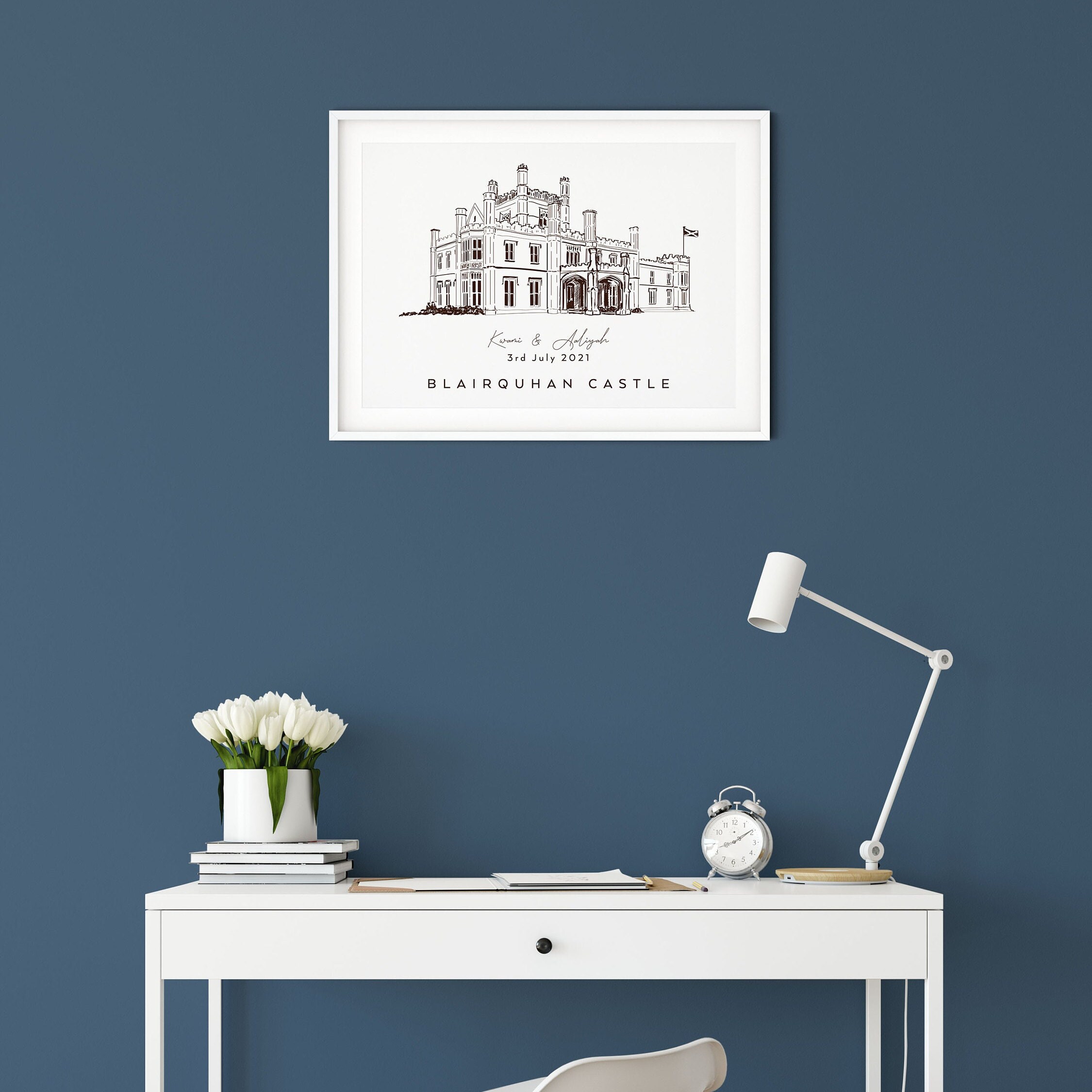 Blairquhan Castle Wedding Venue Illustration Print, Personalised Gift - Etsy, image size:2250x2250