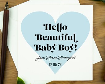 Carte de naissance, carte de naissance garçon, carte de naissance personnalisée, carte de naissance envoyée directement, carte de naissance personnalisée, carte pour petit-fils, petit frère.