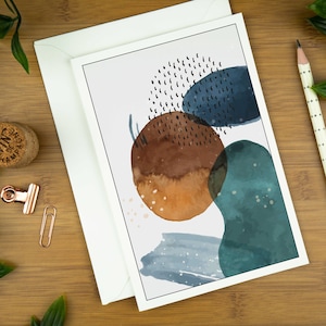 Grußkarte Abstrakte Kunst, Kunstdruck Geburtstagskarte Frau, Dankeskarte Mann, Brieffreundin Geschenkset, Personalisiert