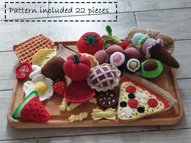 Crochet Pattern Play Food Big Set of Food Amigurumi Etsy