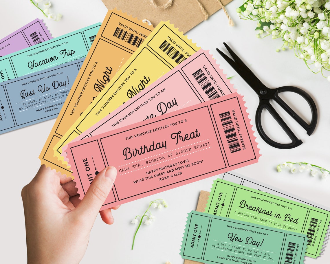 Editable Birthday Voucher Template Bundle Surprise Birthday Etsy
