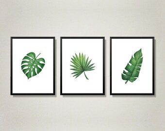 Downloadable Leaf Print Wall Art, Botanical Print Wall Art, Typography Art, Positive Inspirational Print, Home Office Decor