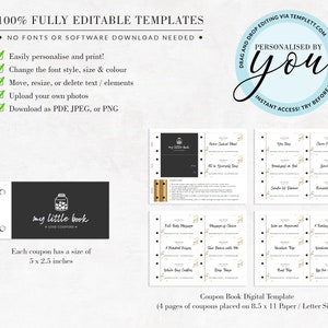 Editable Personalised Love Coupons, Editable Coupon, Couple Coupons, Romantic Gift, Valentine Gift image 5