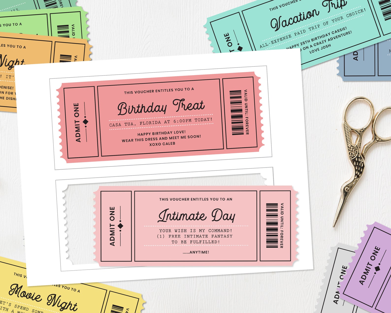 Editable Birthday Voucher Template Bundle Surprise Birthday Etsy
