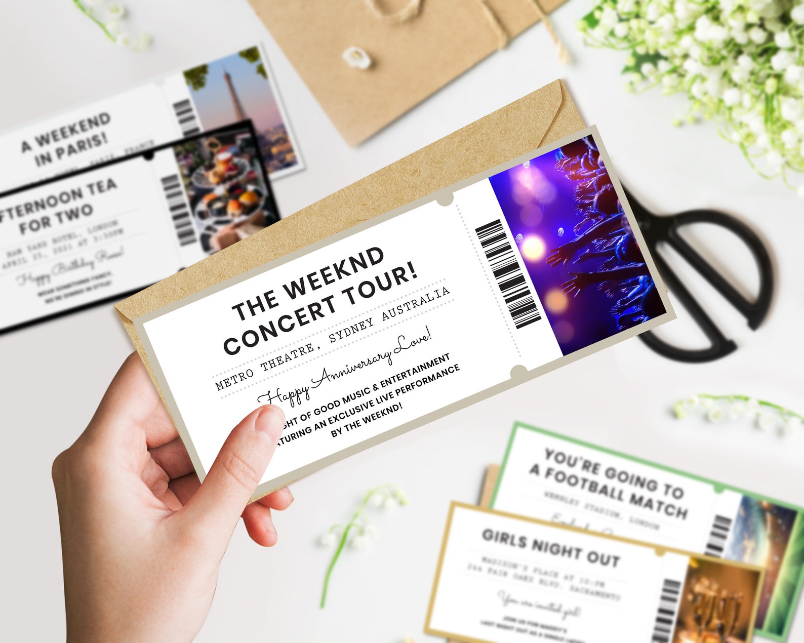 Editable Concert Ticket Template Surprise Getaway Gift Etsy UK