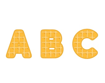 wafflebet waffle alphabet, png, svg, vector, digital file