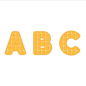 wafflebet waffle alphabet, png, svg, vector, digital file