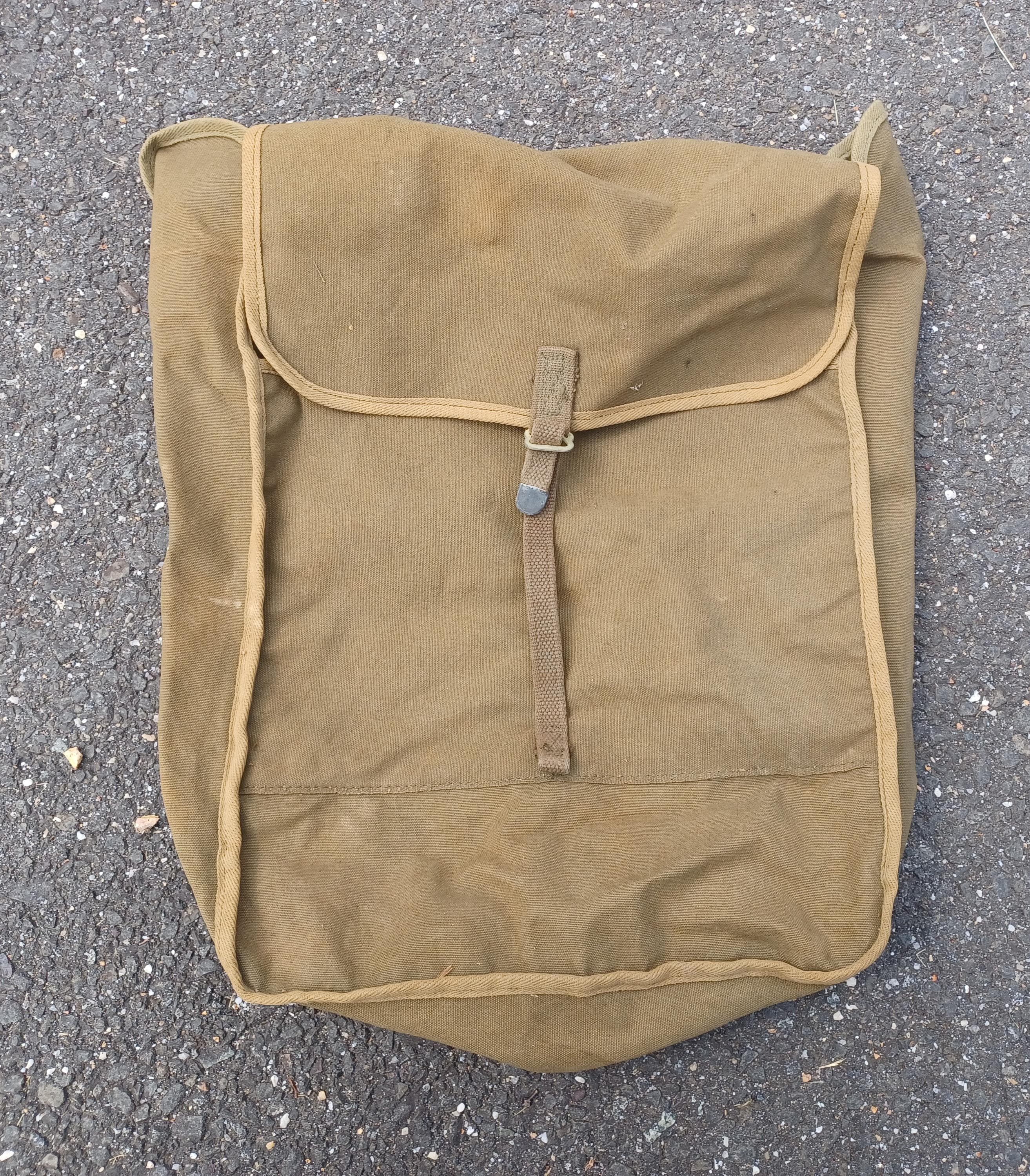 Kumfort 50s/60s Olive Green Canvas Hiking Backpack, Army / Boy