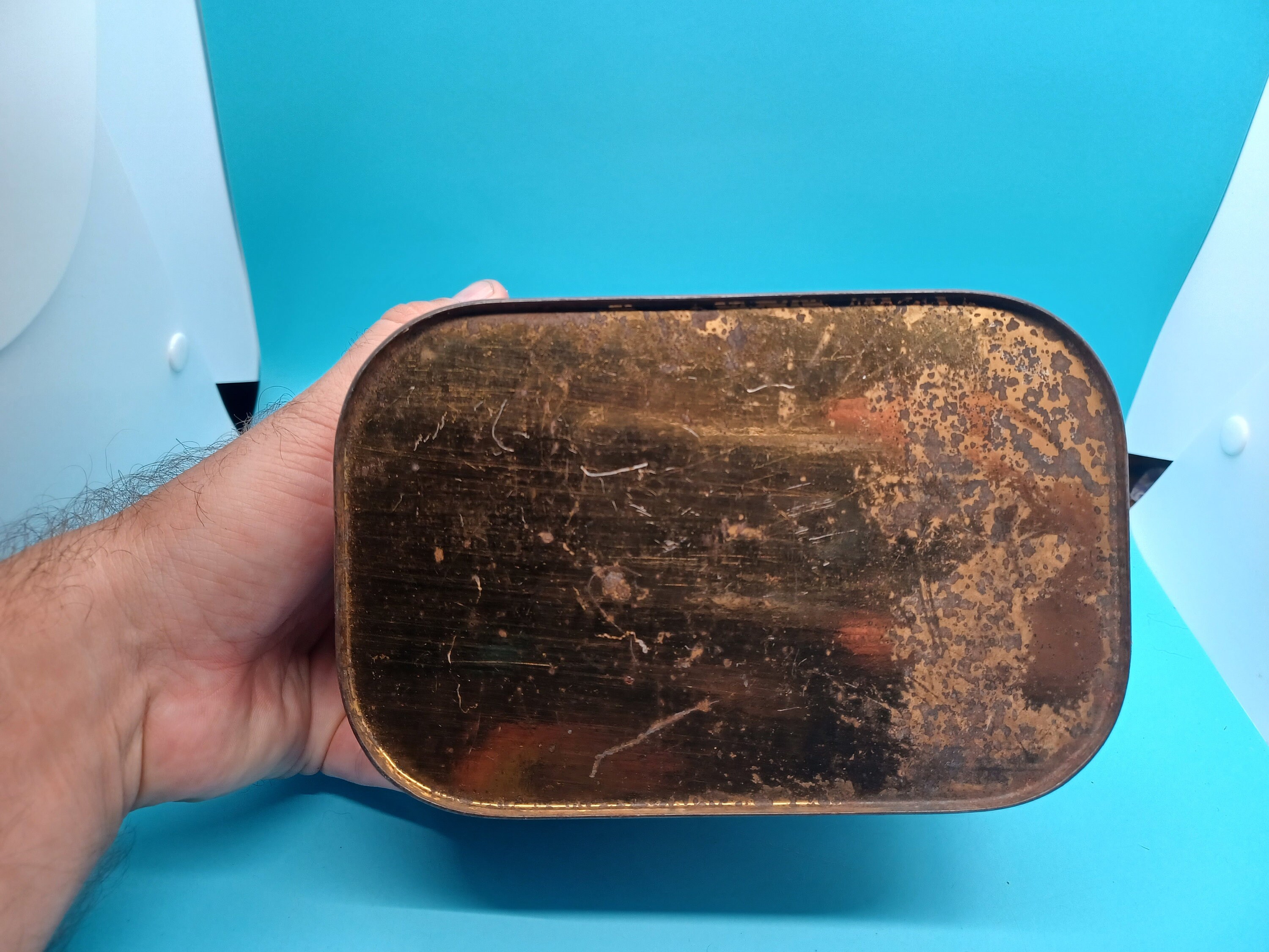 Central Union Tobacco Luchbox Style Tin NO HANDLE, 1900s, Antique