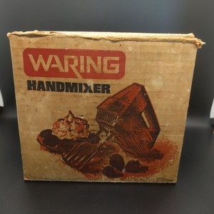 vintage waring handmixer works 3 speed, working, retro, box, kitchen appliance image 8