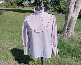 VINTAGE Judy Bond Ruffle Blouse / Top, 14 LARGE Victorian