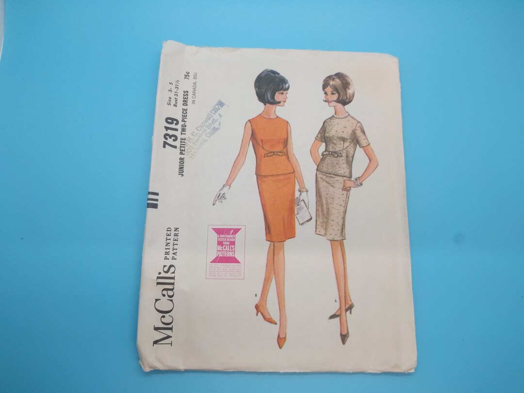 Mccall's Sewing Pattern 7319 Junior Petite Two Piece Dress, Size 3-5 ...