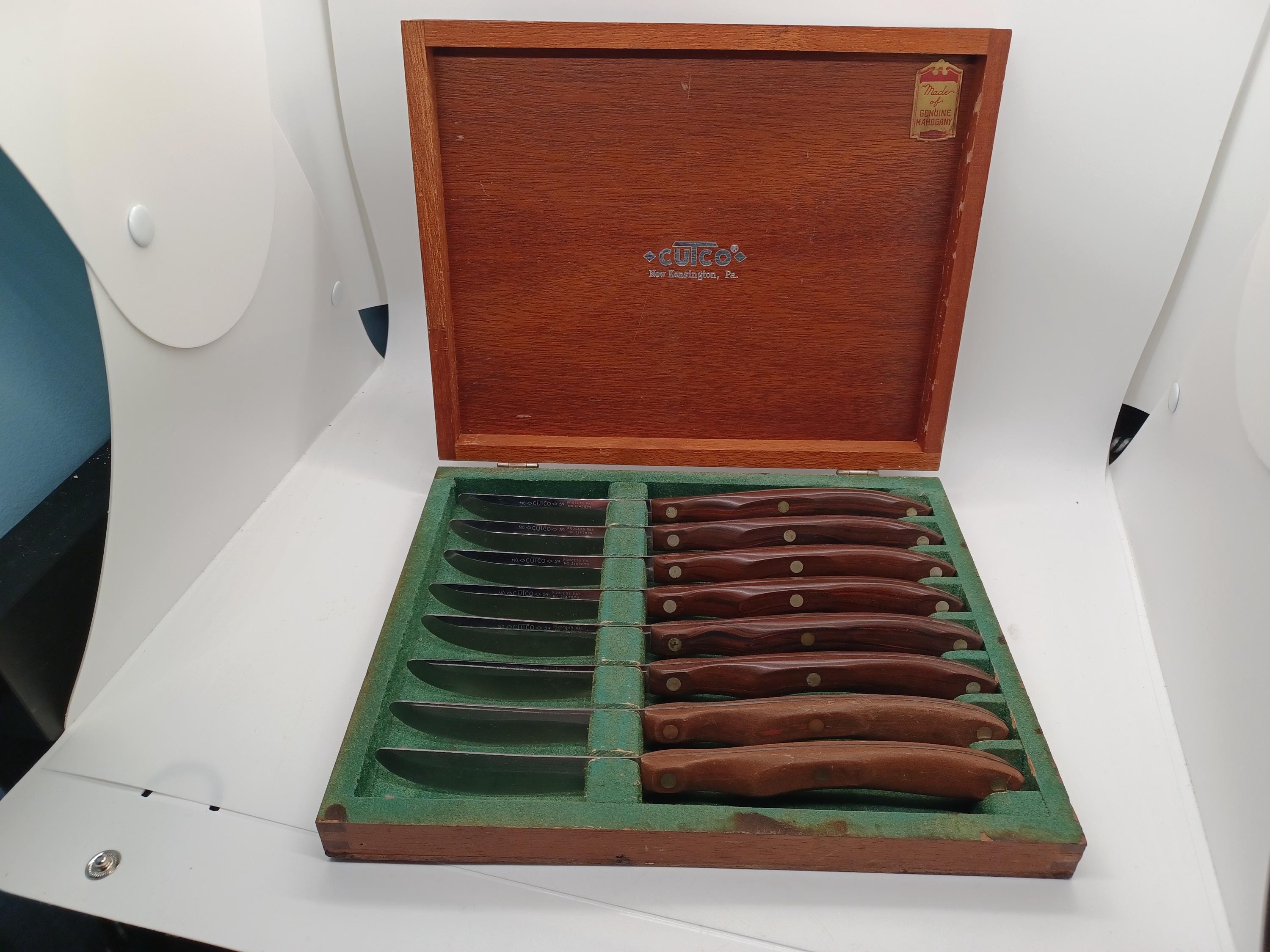 Vintage CUTCO No. 59 Pat. No. 2147079 Set of 8 Smooth Steak Knives