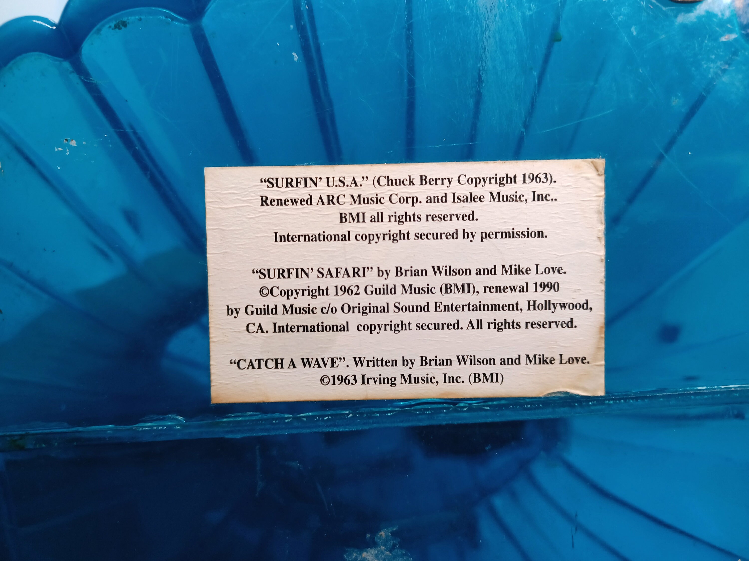 Wave / Beach Boys, Surfing Musical Cookie Jar. WORKS, Plastic