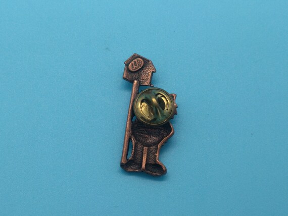 JJ brooch pin, cat eating a bird, birdhouse, funn… - image 3