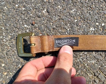 1991 Brighton Leather and Brass Sectional Belt SMALL 28  display picture 2