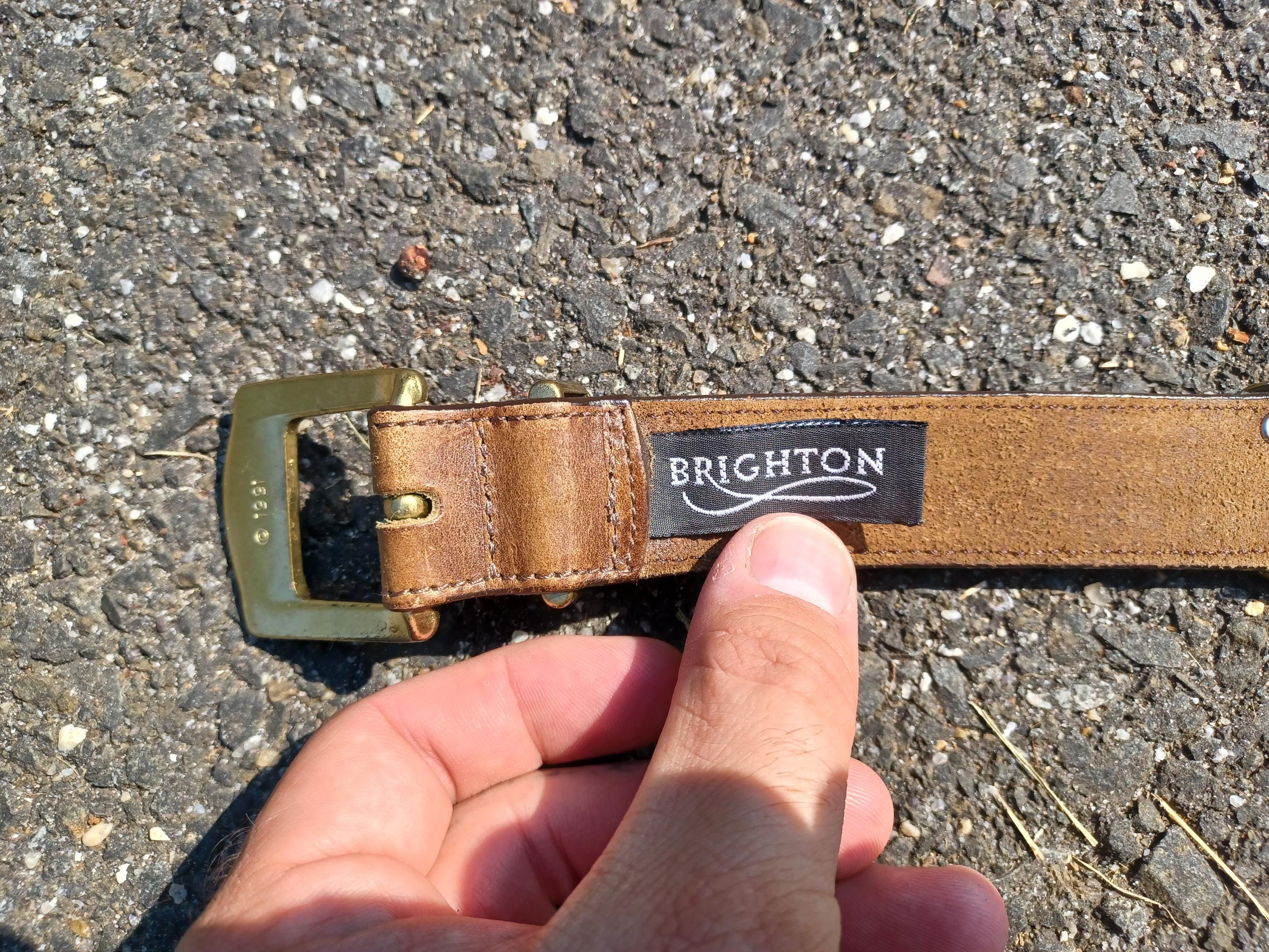 1991 Brighton Leather and Brass Sectional Belt SMALL 28