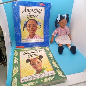 Amazing Grace Book and doll set, and Boundless grace book, African American, Reading Rainbow, 90s, 1999